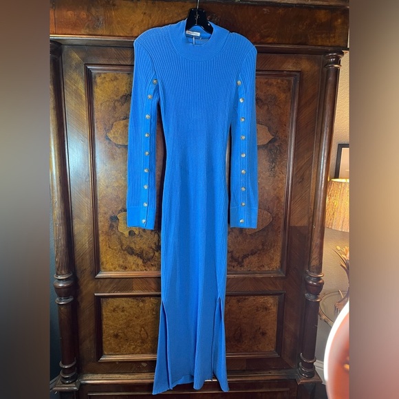 NWT Anna October-PARIS BREAKFAST OPEN-BACK RIBBED-KNIT MAXI DRESS. Size L - Picture 2 of 8